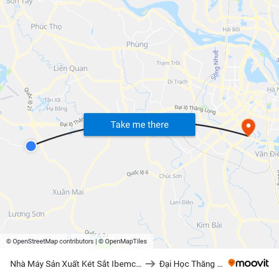 Nhà Máy Sản Xuất Két Sắt Ibemc - Đt446 to Đại Học Thăng Long map