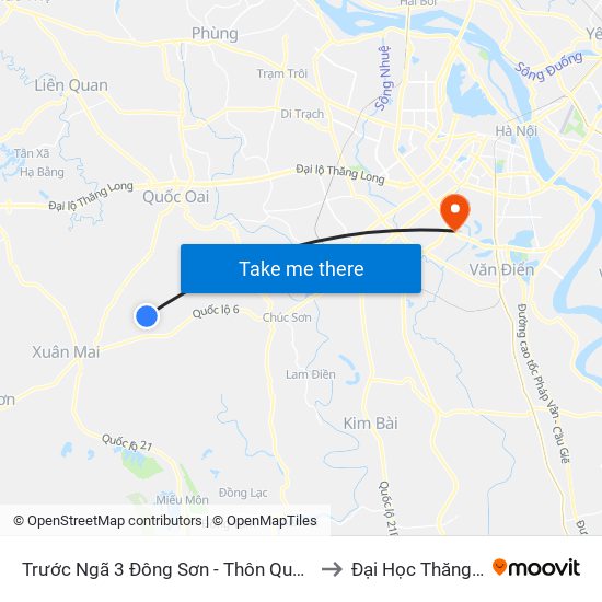 Trước Ngã 3 Đông Sơn - Thôn Quyết Thượng to Đại Học Thăng Long map