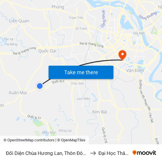 Đối Diện Chùa Hương Lan, Thôn Đông Cựu, Đông Sơn to Đại Học Thăng Long map