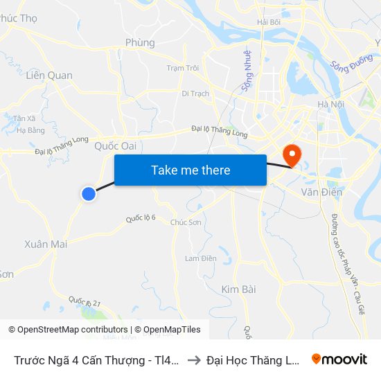 Trước Ngã 4 Cấn Thượng - Tl412b to Đại Học Thăng Long map