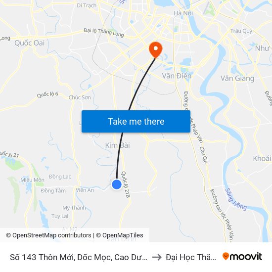 Số 143 Thôn Mới, Dốc Mọc, Cao Dương - Tỉnh Lộ 429 to Đại Học Thăng Long map