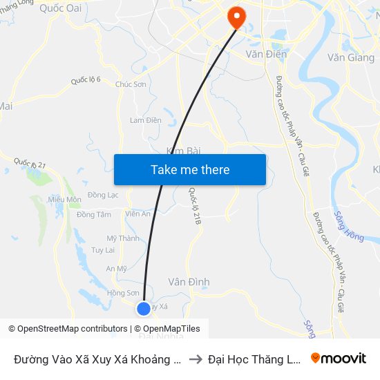 Đường Vào Xã Xuy Xá Khoảng 50m to Đại Học Thăng Long map