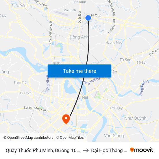 Quầy Thuốc Phú Minh, Đường 16 Phú Thọ to Đại Học Thăng Long map