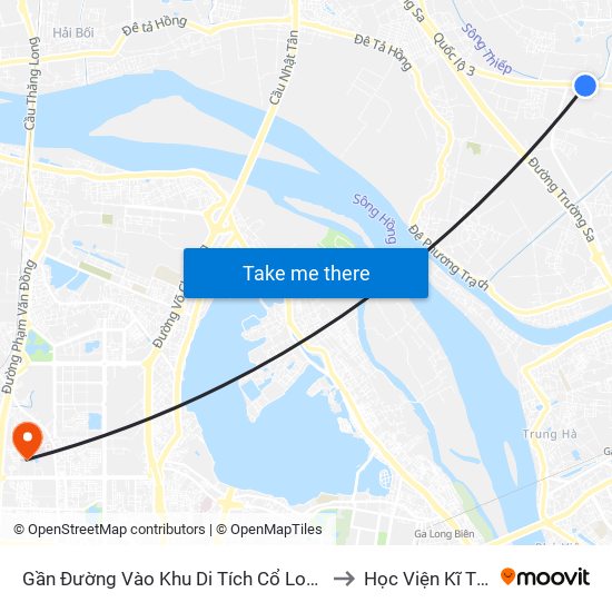 Gần Đường Vào Khu Di Tích Cổ Loa 150m - Km 5+50 Quốc Lộ 3 to Học Viện Kĩ Thuật Quân Sự map