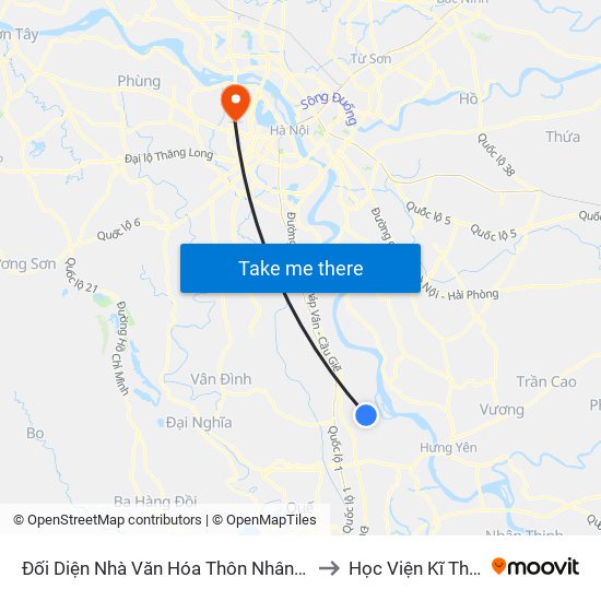 Đối Diện Nhà Văn Hóa Thôn Nhân Sơn, Xã Tri Thủy - Dt428 to Học Viện Kĩ Thuật Quân Sự map