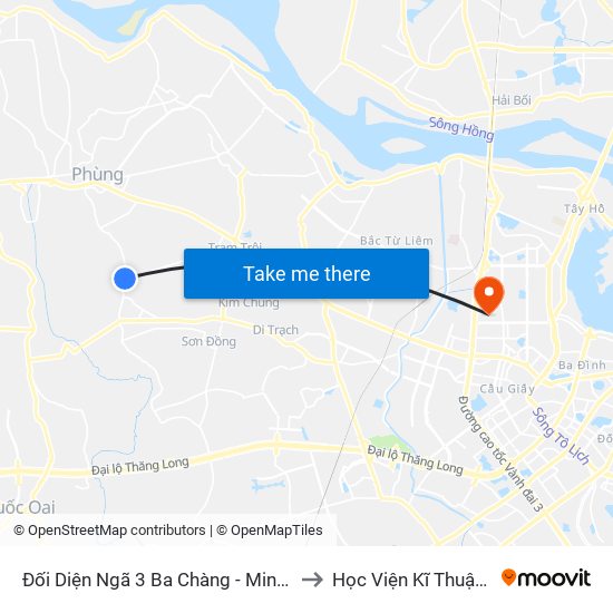 Đối Diện Ngã 3 Ba Chàng - Minh Khai, Cát Quế to Học Viện Kĩ Thuật Quân Sự map