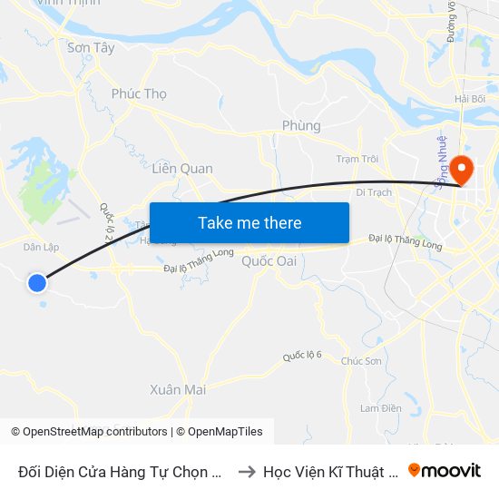 Đối Diện Cửa Hàng Tự Chọn Quỳnh Lương to Học Viện Kĩ Thuật Quân Sự map