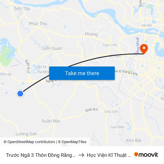 Trước Ngã 3 Thôn Đồng Rằng - Đông Xuân to Học Viện Kĩ Thuật Quân Sự map