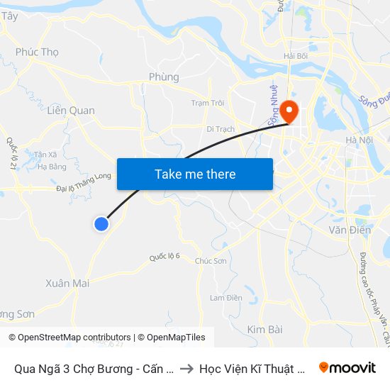 Qua  Ngã 3 Chợ Bương - Cấn Hữu 30m to Học Viện Kĩ Thuật Quân Sự map