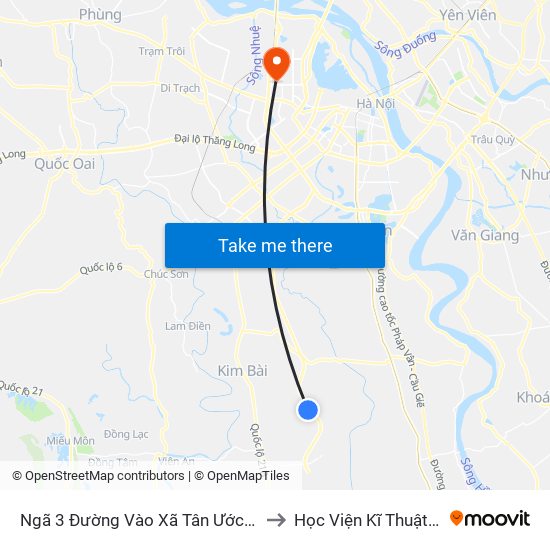 Ngã 3 Đường Vào Xã Tân Ước Khoảng 70m to Học Viện Kĩ Thuật Quân Sự map