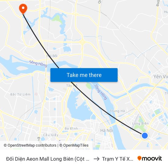 Đối Diện Aeon Mall Long Biên (Cột Điện T4a/2a-B Đường Cổ Linh) to Trạm Y Tế Xã Tiền Phong map