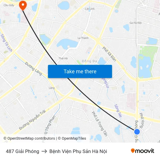 487 Giải Phóng to Bệnh Viện Phụ Sản Hà Nội map