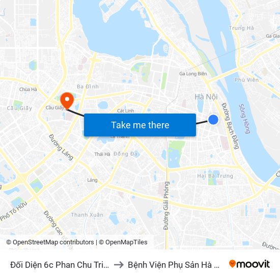 Đối Diện 6c Phan Chu Trinh to Bệnh Viện Phụ Sản Hà Nội map