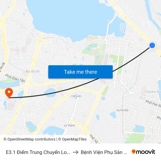 E3.1 Điểm Trung Chuyển Long Biên to Bệnh Viện Phụ Sản Hà Nội map