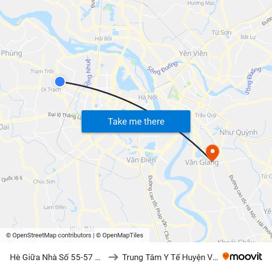 Hè Giữa Nhà Số 55-57 Phố Nhổn to Trung Tâm Y Tế Huyện Văn Giang map