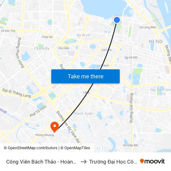 Công Viên Bách Thảo - Hoàng Hoa Thám (Đd Trường Thcs Chu Văn An) to Trường Đại Học Công Nghệ Giao Thông Vận Tải map