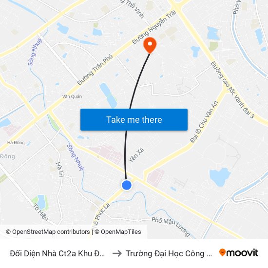 Đối Diện Nhà Ct2a Khu Đô Thị Xa La - Đường Phúc La to Trường Đại Học Công Nghệ Giao Thông Vận Tải map