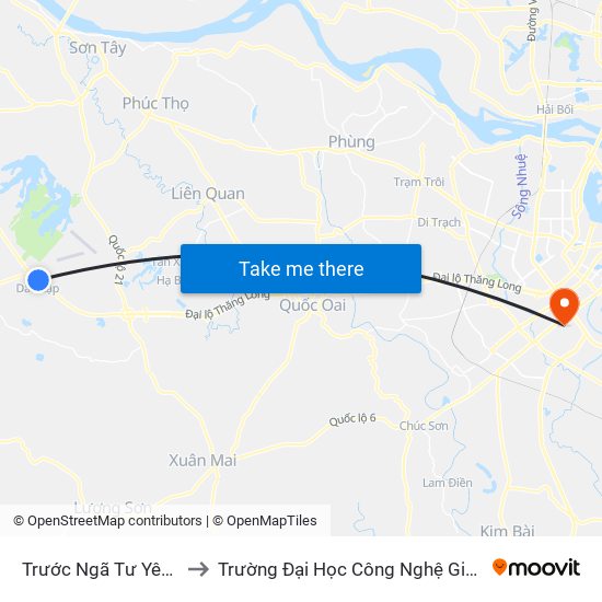 Trước Ngã Tư Yên Bình 50m to Trường Đại Học Công Nghệ Giao Thông Vận Tải map