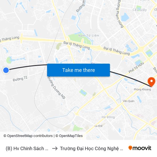 (B) Hv Chính Sách Và Phát Triển to Trường Đại Học Công Nghệ Giao Thông Vận Tải map