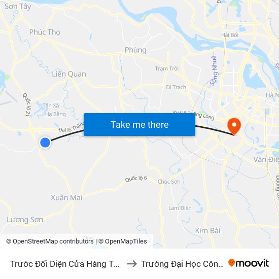 Trước Đối Diện Cửa Hàng Tạp Hóa Phương Tài - Thôn 7 - Phú Cát to Trường Đại Học Công Nghệ Giao Thông Vận Tải map