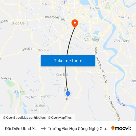 Đối Diện Ubnd Xã Dân Hòa to Trường Đại Học Công Nghệ Giao Thông Vận Tải map