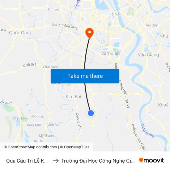 Qua Cầu Tri Lễ Khoảng 70m to Trường Đại Học Công Nghệ Giao Thông Vận Tải map