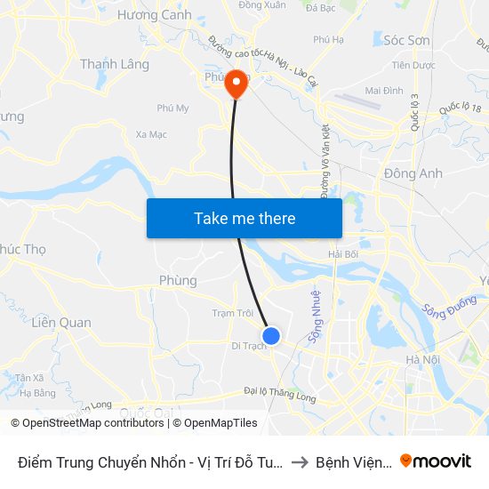 Điểm Trung Chuyển Nhổn - Vị Trí Đỗ Tuyến 20, 29, 32 (Chiều Sơn Tây - Hà Nội)- Đường 32 to Bệnh Viện 74 Trung Ương map