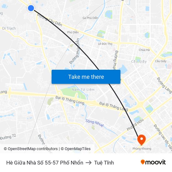 Hè Giữa Nhà Số 55-57 Phố Nhổn to Tuệ Tĩnh map