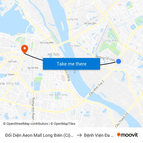 Đối Diện Aeon Mall Long Biên (Cột Điện T4a/2a-B Đường Cổ Linh) to Bệnh Viện Đa Khoa Xanh Pôn map