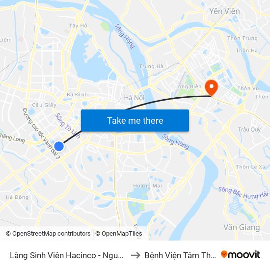 Làng Sinh Viên Hacinco - Nguyễn Tuân to Bệnh Viện Tâm Thần Hn map