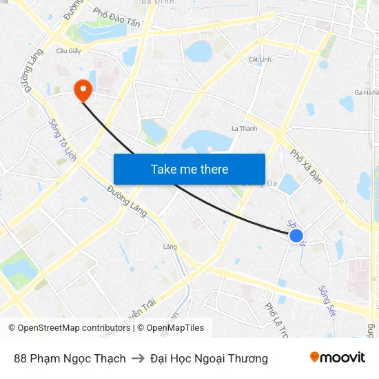88 Phạm Ngọc Thạch to Đại Học Ngoại Thương map