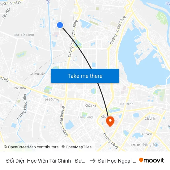 Đối Diện Học Viện Tài Chính - Đường Đức Thắng to Đại Học Ngoại Thương map