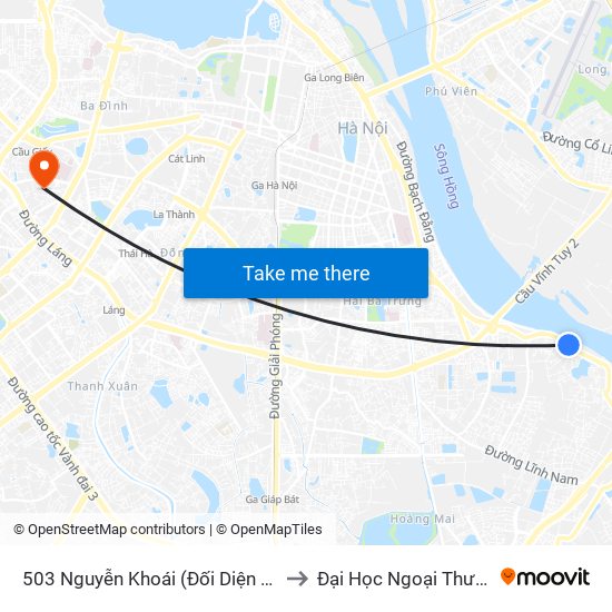 503 Nguyễn Khoái (Đối Diện 856) to Đại Học Ngoại Thương map