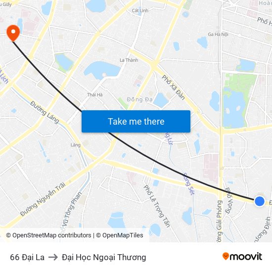 66 Đại La to Đại Học Ngoại Thương map