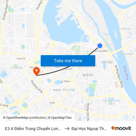 E3.4 Điểm Trung Chuyển Long Biên to Đại Học Ngoại Thương map