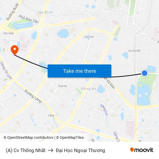 (A) Cv Thống Nhất to Đại Học Ngoại Thương map