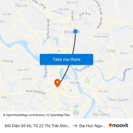 Đối Diện Số 66, Tổ 22 Thị Trấn Đông Anh, Đường Uy Nổ to Đại Học Ngoại Thương map