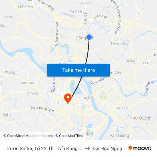 Trước Số 66, Tổ 22 Thị Trấn Đông Anh, Đường Uy Nỗ to Đại Học Ngoại Thương map