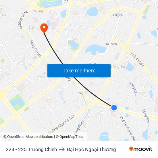 223 - 225 Trường Chinh to Đại Học Ngoại Thương map