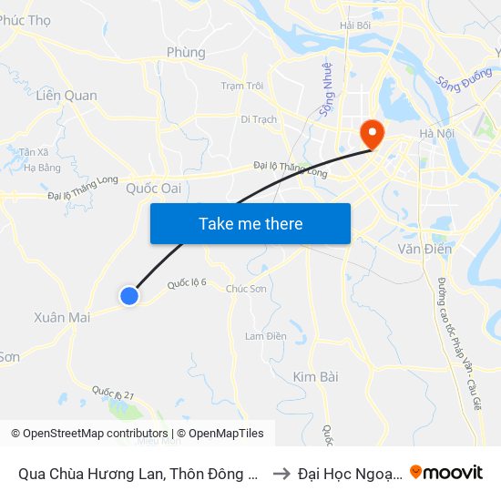 Qua Chùa Hương Lan, Thôn Đông Cựu, Đông Sơn 30m to Đại Học Ngoại Thương map