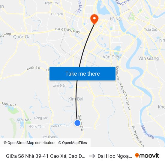 Giữa Số Nhà 39-41 Cao Xá, Cao Dương - Tỉnh Lộ 429 to Đại Học Ngoại Thương map