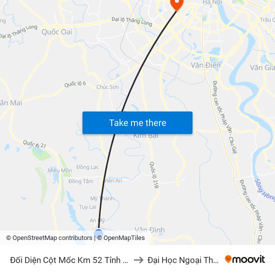 Đối Diện Cột Mốc Km 52 Tỉnh Lộ 419 to Đại Học Ngoại Thương map