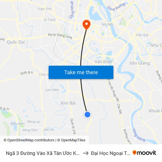 Ngã 3 Đường Vào Xã Tân Ước Khoảng 70m to Đại Học Ngoại Thương map