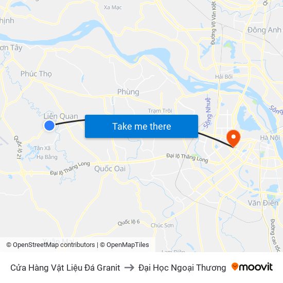 Cửa Hàng Vật Liệu Đá Granit to Đại Học Ngoại Thương map