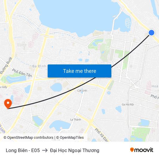 Long Biên - E05 to Đại Học Ngoại Thương map