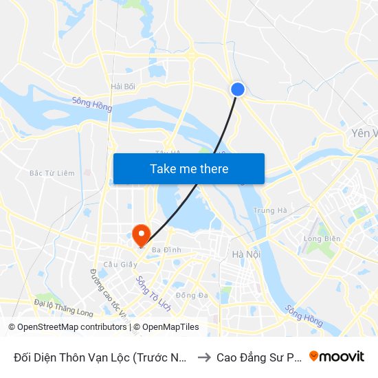 Đối Diện Thôn Vạn Lộc (Trước Ngã 3 Đường Tránh Ql5) to Cao Đẳng Sư Phạm Hà Nội map