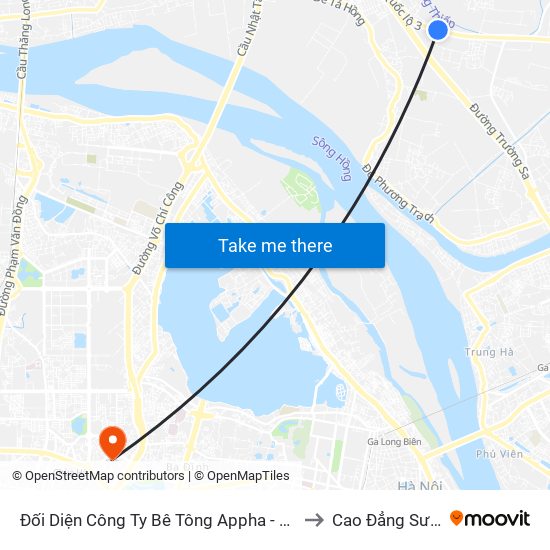 Đối Diện Công Ty Bê Tông Appha - Đông Hội  - Km 6+650 Quốc Lộ 3 to Cao Đẳng Sư Phạm Hà Nội map