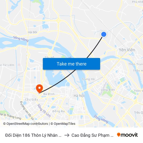 Đối Diện 186 Thôn Lý Nhân - Dục Tú to Cao Đẳng Sư Phạm Hà Nội map