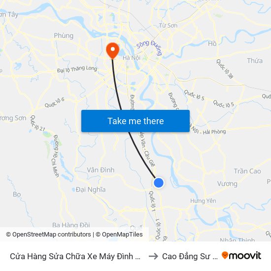 Cửa Hàng Sửa Chữa Xe Máy Đình Khánh, Thôn Phúc Lâm - Dt428 to Cao Đẳng Sư Phạm Hà Nội map