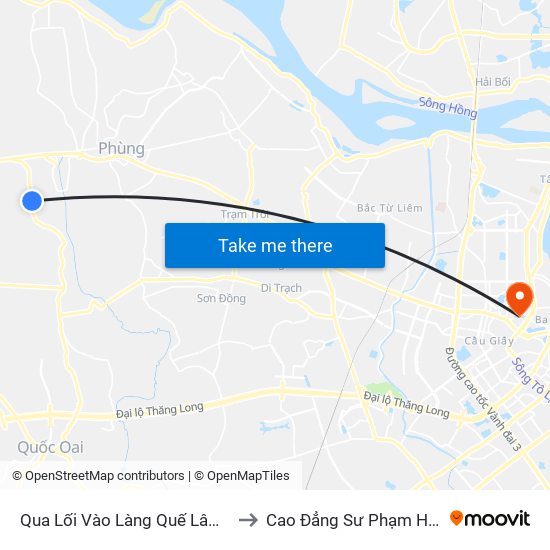 Qua Lối Vào Làng Quế Lâm 30m to Cao Đẳng Sư Phạm Hà Nội map